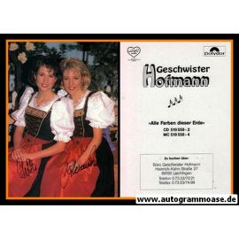 Autogramme Schlager | GESCHWISTER HOFMANN | 1993 "Alle Farben dieser Erde" (Portrait Color Polydor) 1