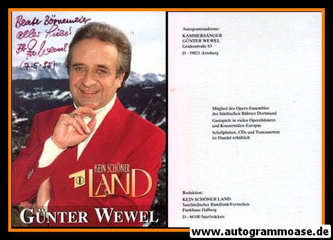 Autogramm TV | ARD | Günter WEWEL | 2000er "Kein Schöner Land" 2