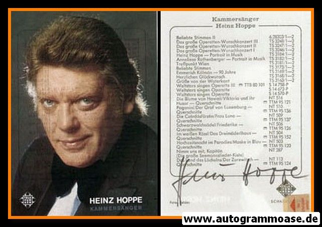 Autogramm Klassik | Heinz HOPPE | 1970er "Beliebte Stimmen II" (Portrait Color) Telefunken