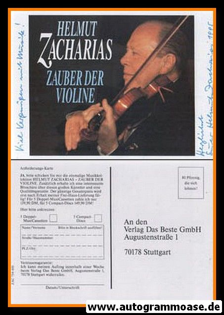 Autogramm Violine (DE) | Helmut ZACHARIAS | 1990er "Zauber Der Violine" (Portrait Color)