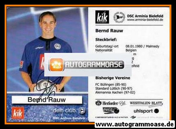 Autogramm Fussball | DSC Arminia Bielefeld | 2002 | Bernd RAUW