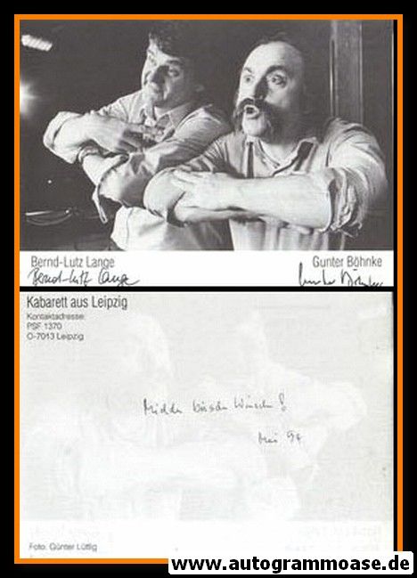 Autogramme Kabarett | BÖHNKE + LANGE | 1990er (Portrait SW)