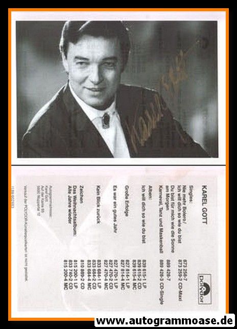 Autogramm Schlager | Karel GOTT | 1989 "Ich Will Dich So Wie Du Bist" (Polydor)