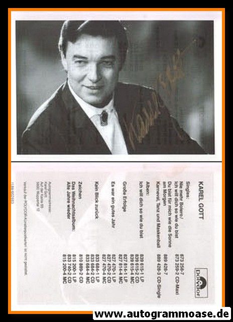 Autogramm Schlager | Karel GOTT | 1989 "Ich Will Dich So Wie Du Bist" (Portrait SW Polydor)