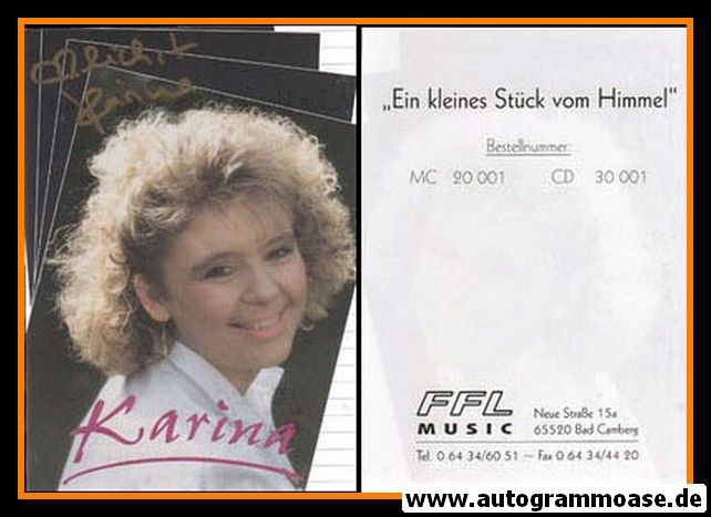 Autogramm Volksmusik | Karina HOFMANN | 1980er "Ein Kleines Stück Vom Himmel" (FFL)