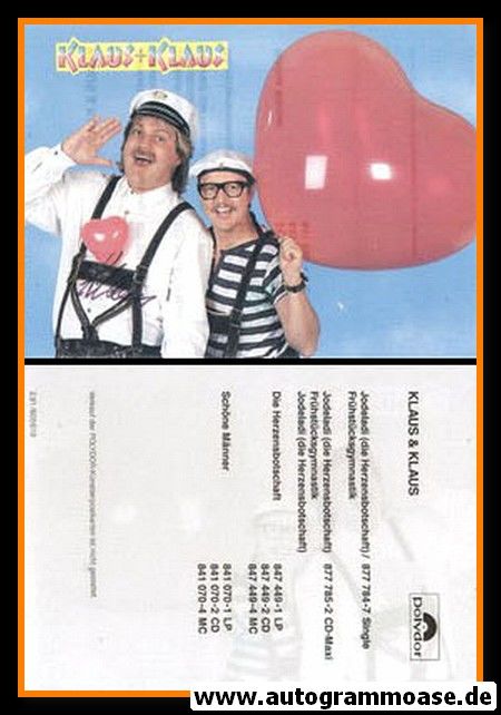 Autogramme Schlager | KLAUS & KLAUS | 1990 "Jodeladi" (Polydor)