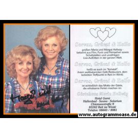 Autogramme Volksmusik | Margot + Maria HELLWIG | 1980er (Portrait Color) Hotel Garni