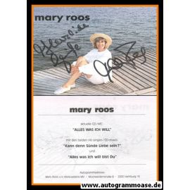 Autogramm Schlager | Mary ROOS | 1993 "Alles Was Ich Will"