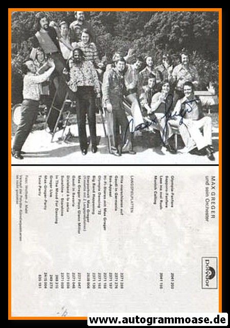 Autogramm Jazz | Max GREGER | 1972 "Olympia-Fanfare" (Orchester SW Polydor)