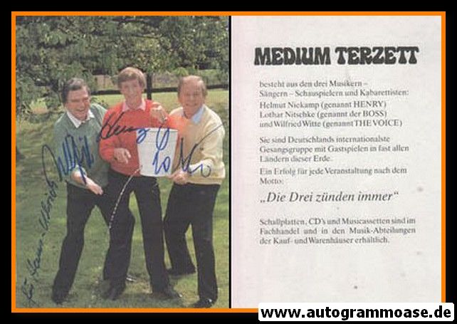Autogramme Schlager | MEDIUM-TERZETT | 1980er (Portrait Color)