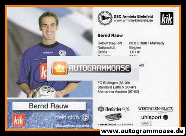 Autogramm Fussball | DSC Arminia Bielefeld | 2003 | Bernd RAUW