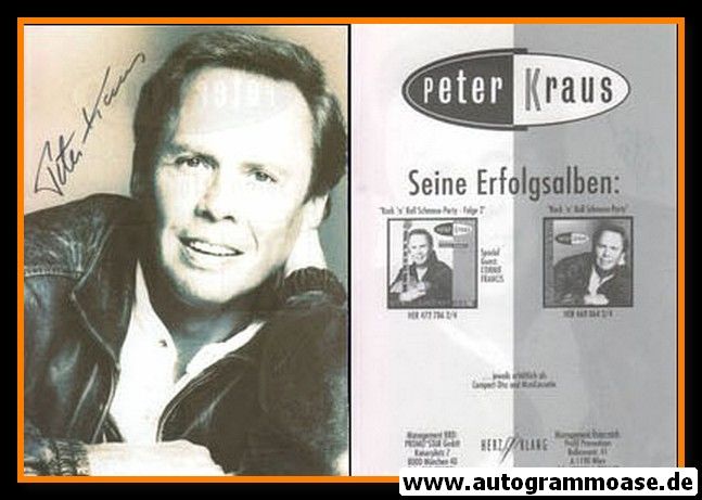 Autogramm Rock | Peter KRAUS | 1992 "Rock N Roll Schmuseparty 2" (Portrait SW Sony)