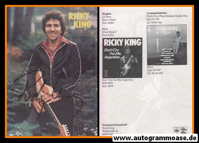 Autogramm Rock | Ricky KING | 1976 "La Reve" (Portrait Color CBS)