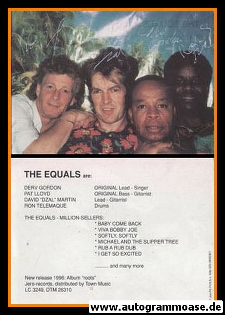 Autogramme Pop (UK) | THE EQUALS | 1996 "Roots"