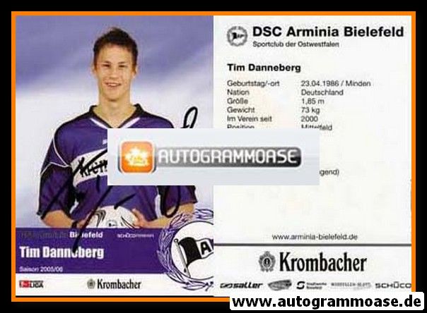 Autogramm Fussball | DSC Arminia Bielefeld | 2005 | Tim DANNEBERG