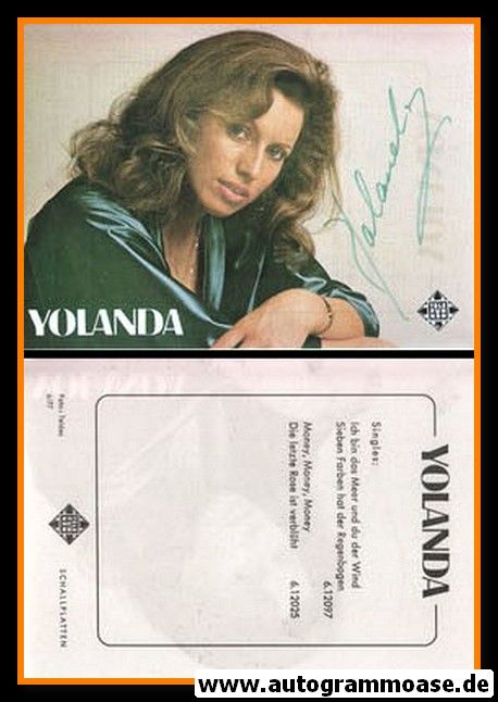 Autogramm Schlager | YOLANDA | 1977 "Ich Bin Das Meer" (Telefunken)