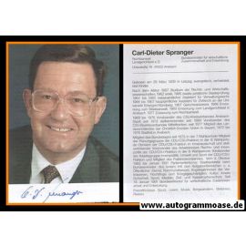 Autogramm Politik | CDU | Carl-Dieter SPRANGER | 1990er (Portrait Color) Lebenslauf