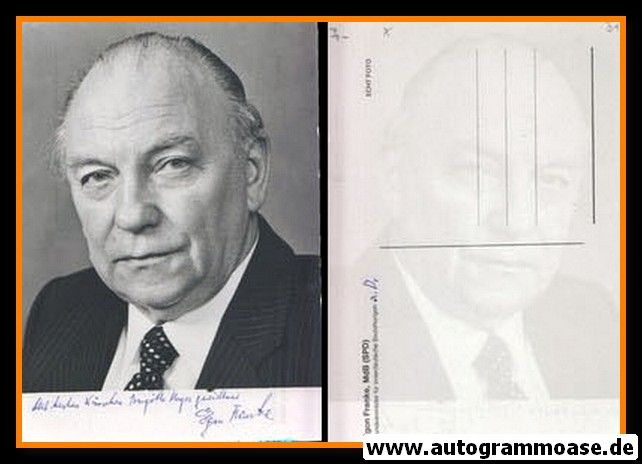 Autogramm Politik | SPD | Egon FRANKE | 1970er (Portrait SW) 2
