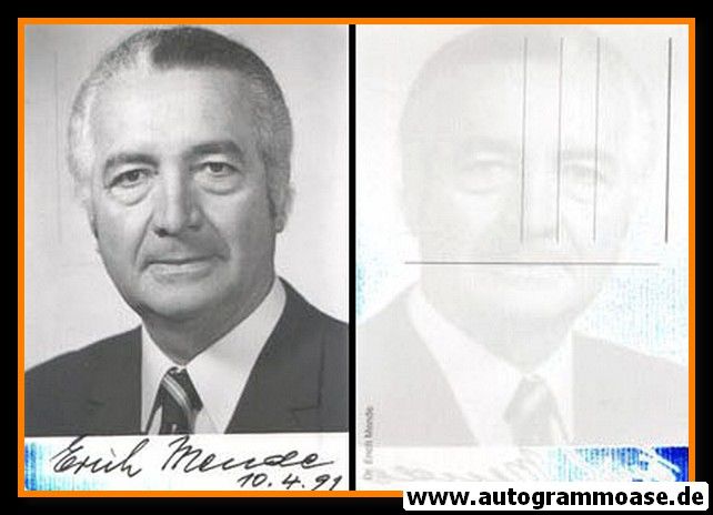 Autogramm Politik | FDP | Erich MENDE | 1980er (Portrait SW)
