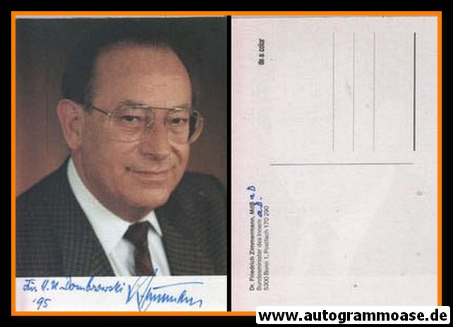 Autogramm Politik | CSU | Friedrich ZIMMERMANN | 1980er (Portrait Color) 1