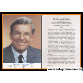 Autogramm Politik | CSU | Gebhard GLÜCK | 1980er (Lebenslauf)