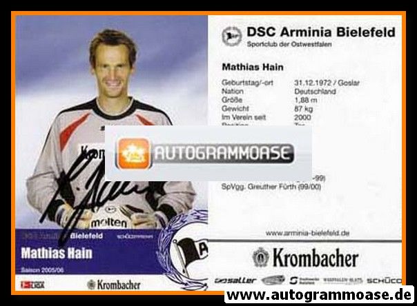 Autogramm Fussball | DSC Arminia Bielefeld | 2005 | Mathias HAIN