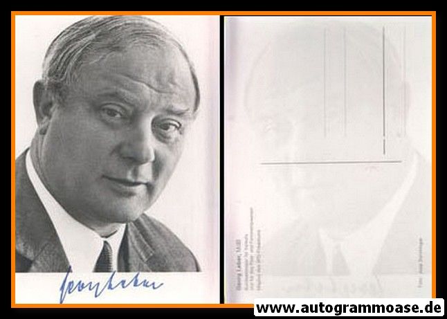 Autogramm Politik | SPD | Georg LEBER | 1970er Druck (Portrait SW)