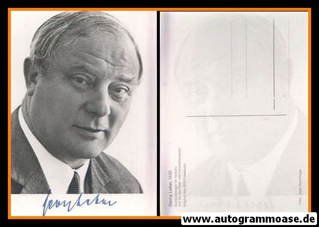 Autogramm Politik | SPD | Georg LEBER | 1970er Druck (Portrait SW) Darchinger