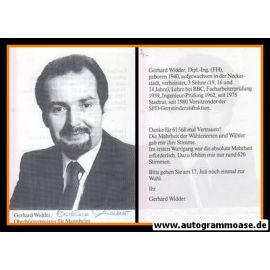 Autogramm Politik | SPD | Gerhard WIDDER | 1980er (Portrait SW) 