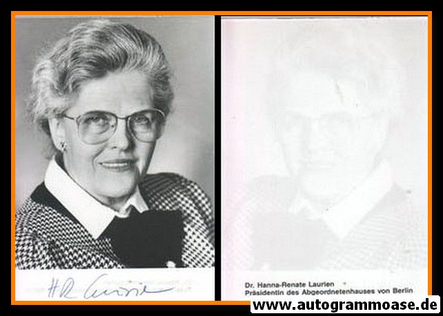 Autogramm Politik | CDU | Hanna-Renate LAURIEN | 1990er (Portrait SW)