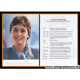 Autogramm Politik | CDU | Hannelore RÖNSCH | 1990er (Lebenslauf) 2