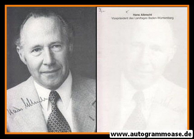 Autogramm Politik | FDP | Hans ALBRECHT | 1980er (Portrait SW)
