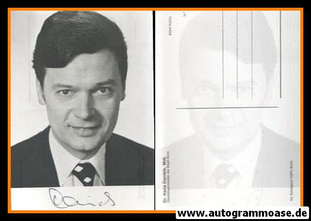 Autogramm Politik | CDU | Hans DANIELS | 1980er (Portrait SW)
