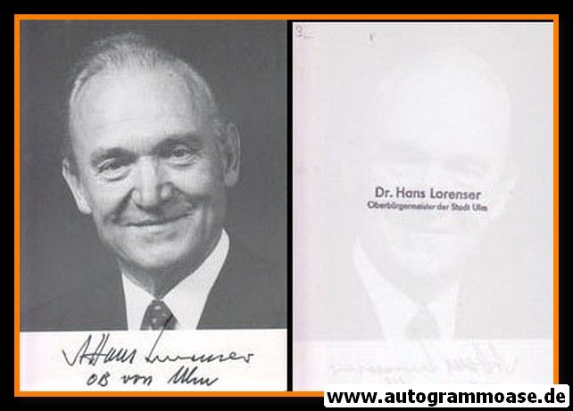 Autogramm Politik | CDU | Hans LORENSER | 1980er (Portrait SW)