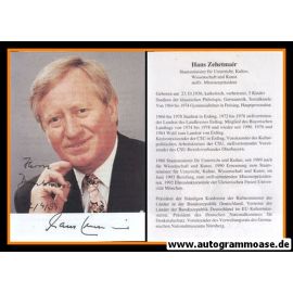 Autogramm Politik | CSU | Hans ZEHETMAIR | 1990er (Lebenslauf) 2