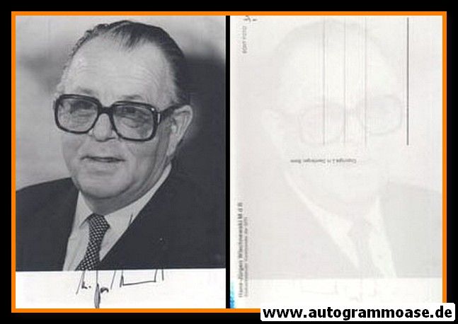 Autogramm Politik | SPD | Hans-Jürgen WISCHNEWSKI | 1980er (Portrait SW) 1