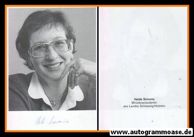 Autogramm Politik | SPD | Heide SIMONIS | 1990er (Portrait SW) 1