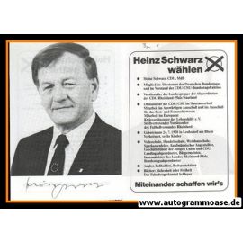 Autogramm Politik | CDU | Heinz SCHWARZ | 1980er (Portrait SW)