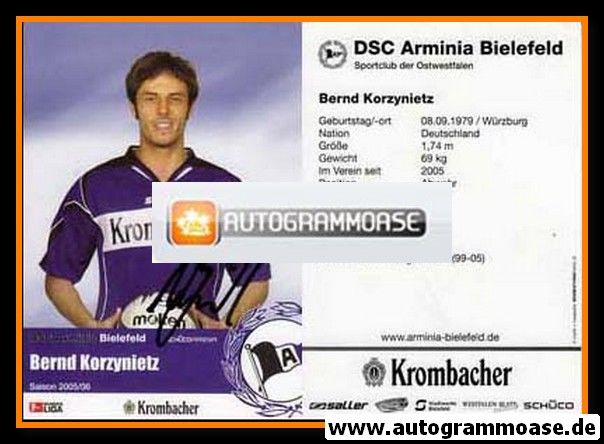 Autogramm Fussball | DSC Arminia Bielefeld | 2005 | Bernd KORZYNIETZ