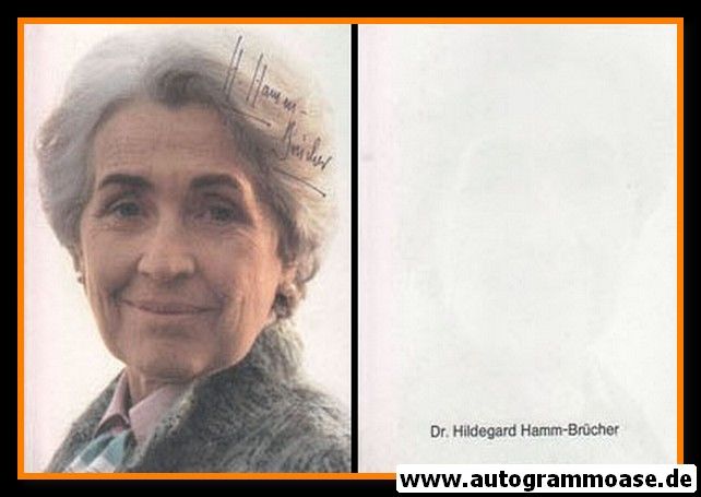 Autogramm Politik | FDP | Hildegard HAMM-BRÜCHER | 1990er (Portrait Color)