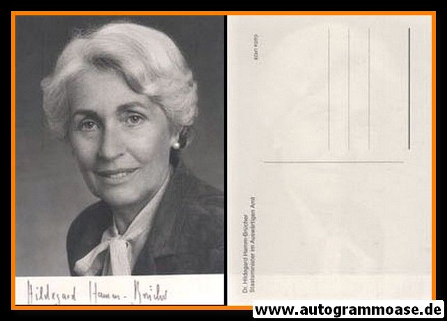 Autogramm Politik | FDP | Hildegard HAMM-BRÜCHER | 1980er (Portrait SW)