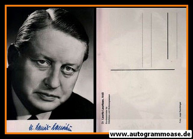 Autogramm Politik | SPD | Lauritz LAURITZEN | 1960er Druck (Portrait SW)