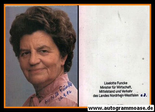Autogramm Politik | FDP | Liselotte FUNCKE | 1980er (Portrait Color)