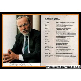 Autogramm Politik | DDR | Lothar DE MAIZIERE | MP 1990 | 1990er (Lebenslauf)