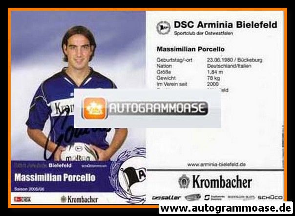 Autogramm Fussball | DSC Arminia Bielefeld | 2005 | Massimilian PORCELLO