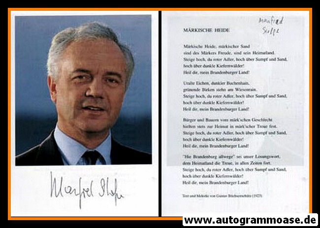 Autogramm Politik | SPD | Manfred STOLPE | 1990er (Märkische Heide)