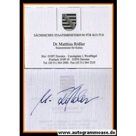 Autogramm Politik | CDU | Matthias RÖSSLER | 2010er (Visitenkarte)