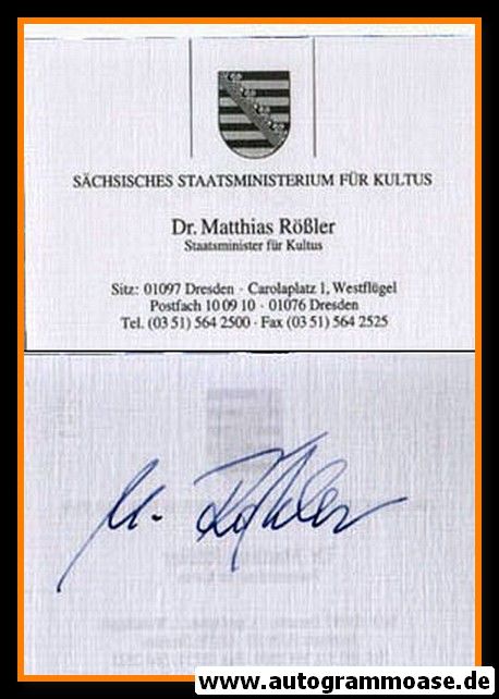Autogramm Politik | CDU | Matthias RÖSSLER | 2010er (Visitenkarte)
