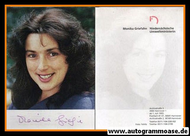 Autogramm Politik | SPD | Monika GRIEFAHN | 1990er (Portrait Color)