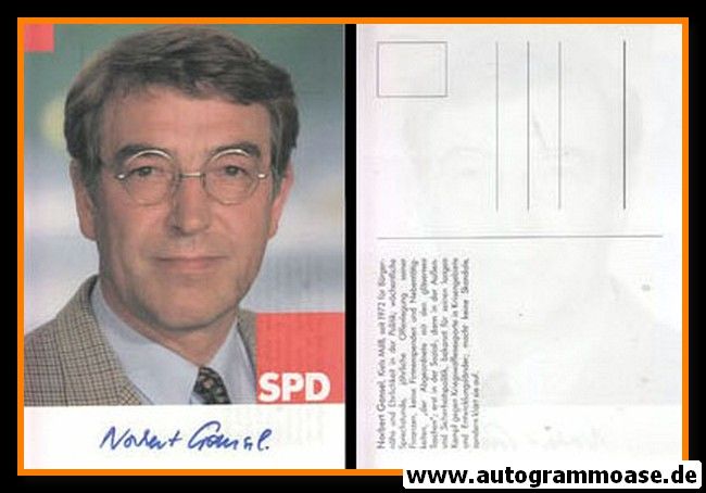 Autogramm Politik | SPD | Norbert GANSEL | 1990er (Portrait Color)